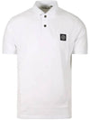 Pique Stretch Cotton Short Sleeve Polo Shirt White - STONE ISLAND - BALAAN 2