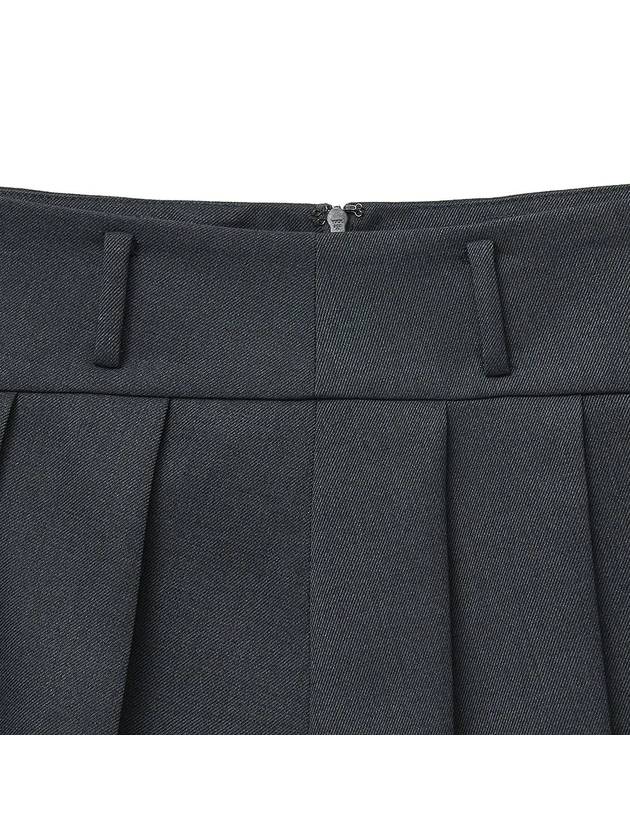 Wool Pleated Mini Skirt Grey - NOIRER FOR WOMEN - BALAAN 5