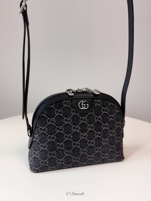 Small Denim GG Ophidia Shoulder Bag Black Grey - GUCCI - BALAAN 3