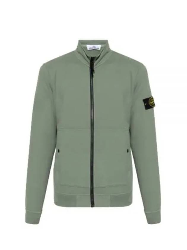 Men's Wappen Patch Cotton Zip Up Jacket Green - STONE ISLAND - BALAAN 2