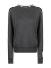 Crystal Decorated Crew Neck Sweatshirt Grey - GOLDEN GOOSE - BALAAN 2