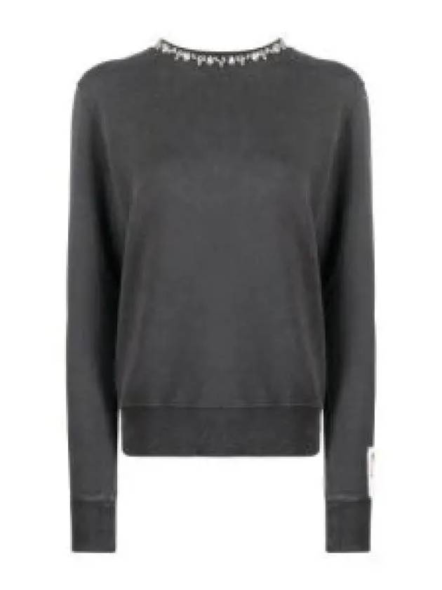 Crystal Decorated Crew Neck Sweatshirt Grey - GOLDEN GOOSE - BALAAN 2