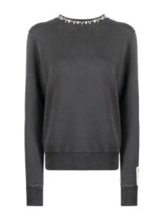 Crystal Decorated Crew Neck Sweatshirt Grey - GOLDEN GOOSE - BALAAN 2