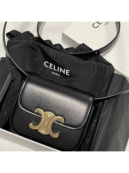Shiny Calfskin Mini Triomphe Bag Black 10I513DPV 38NO Cross - CELINE - BALAAN 1