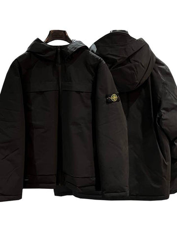 Kids Waffen Patch Down Padded Jacket Black 771641034 V0029 - STONE ISLAND - BALAAN 1