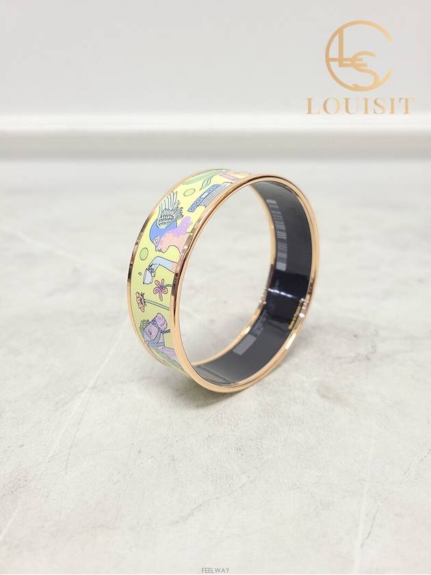 Used luxury goods Lewis It Rose gold enamel printing bangle bracelet - HERMES - BALAAN 4