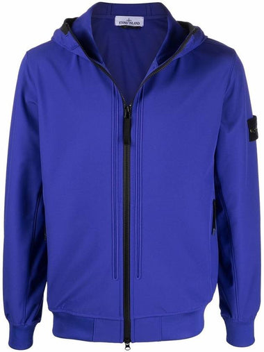 Wappen Patch Soft Shell Hooded Jacket Blue - STONE ISLAND - BALAAN 1