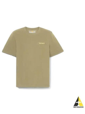 Men s small logo short sleeve t shirt khaki TB0A2QB75901 - TIMBERLAND - BALAAN 1