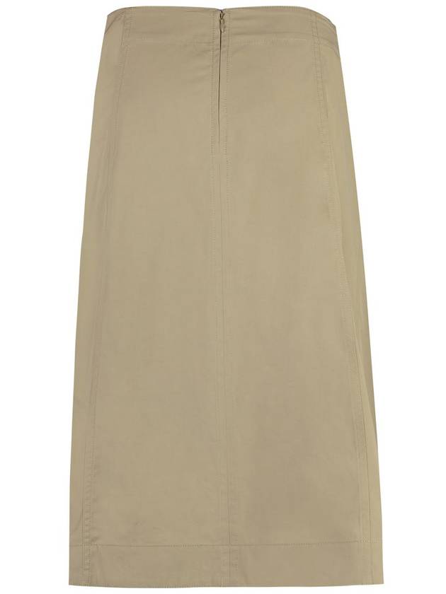 Asymmetric Hem Midi A-Line Skirt Beige - BOTTEGA VENETA - BALAAN 3