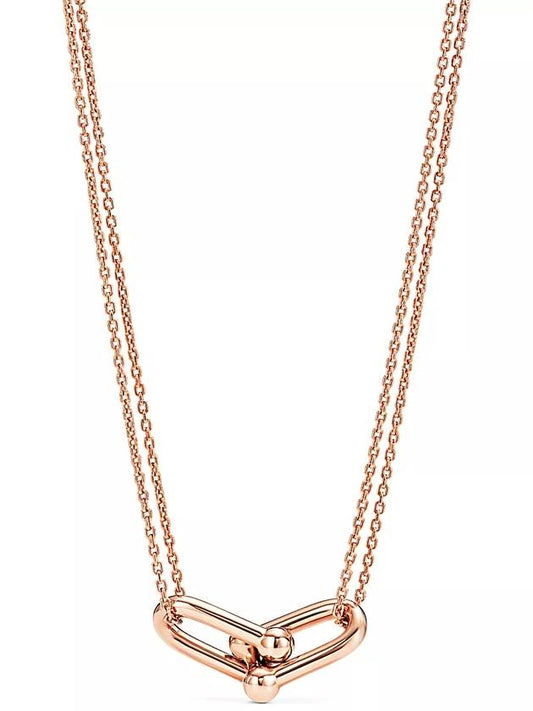 Large Double Link Pendant Necklace Rose Gold 63982334 - TIFFANY & CO. - BALAAN 2