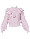 Golf Wear Pastel Ruffle Knit Sweater Light Pink - J JANE - BALAAN 2