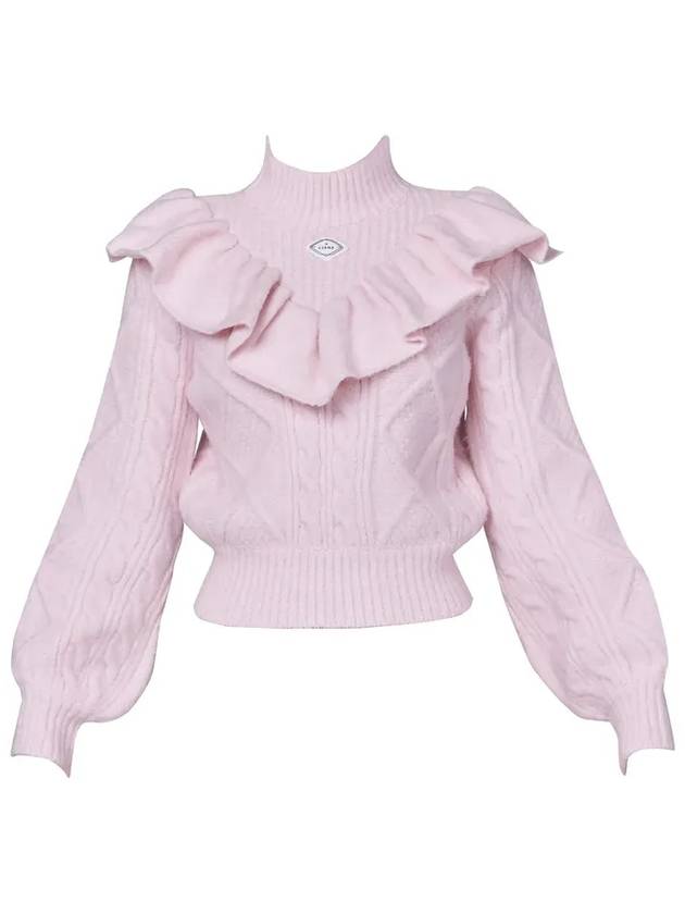 Golf Wear Pastel Ruffle Knit Sweater Light Pink - J JANE - BALAAN 2