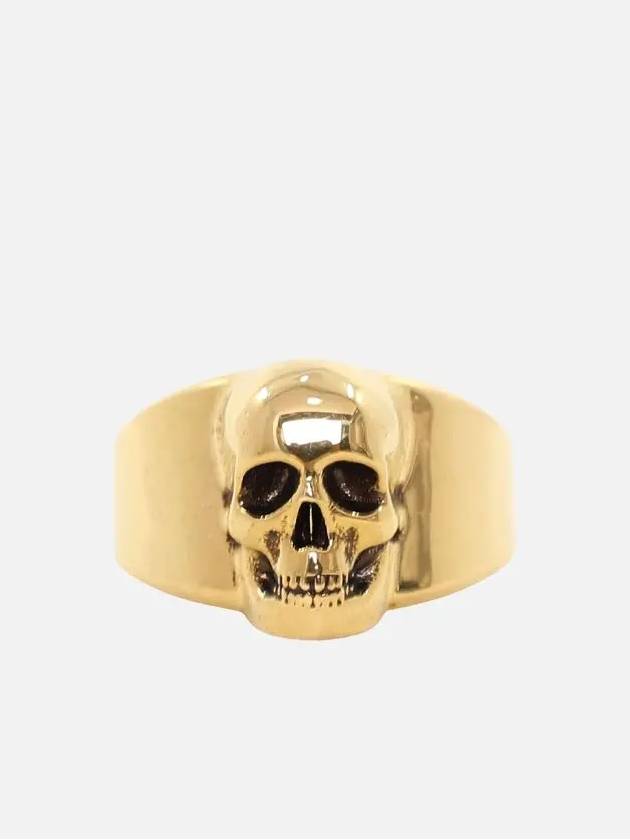 Skull Bold Ring Gold - ALEXANDER MCQUEEN - BALAAN.