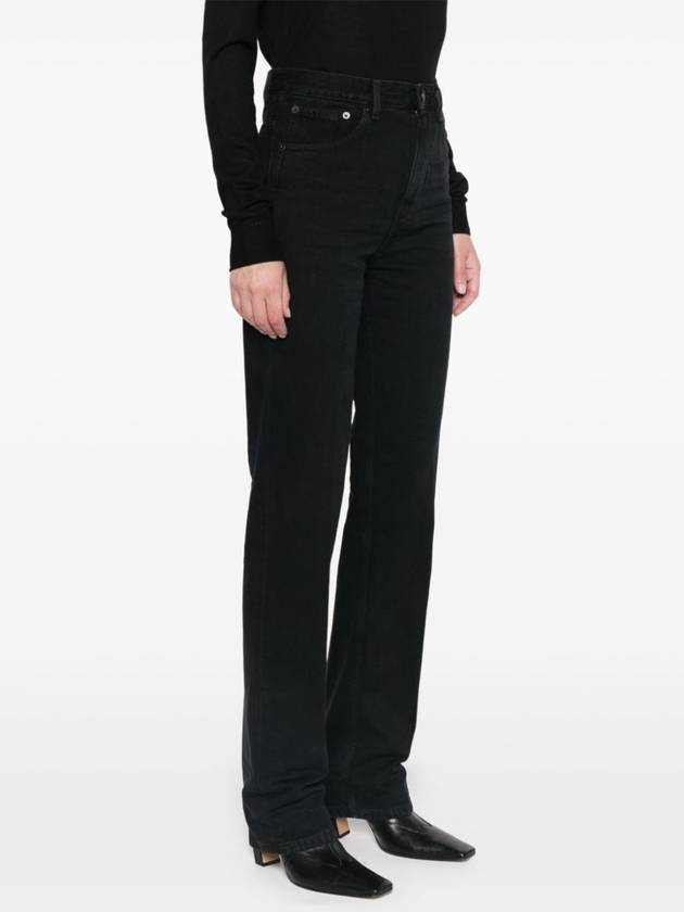 Mid Rise Denim Straight Jeans Black - SAINT LAURENT - BALAAN 3