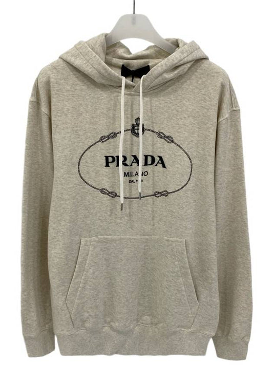 Logo Hooded Sweatshirt Hooded Tshirt UJL24B - PRADA - BALAAN 1