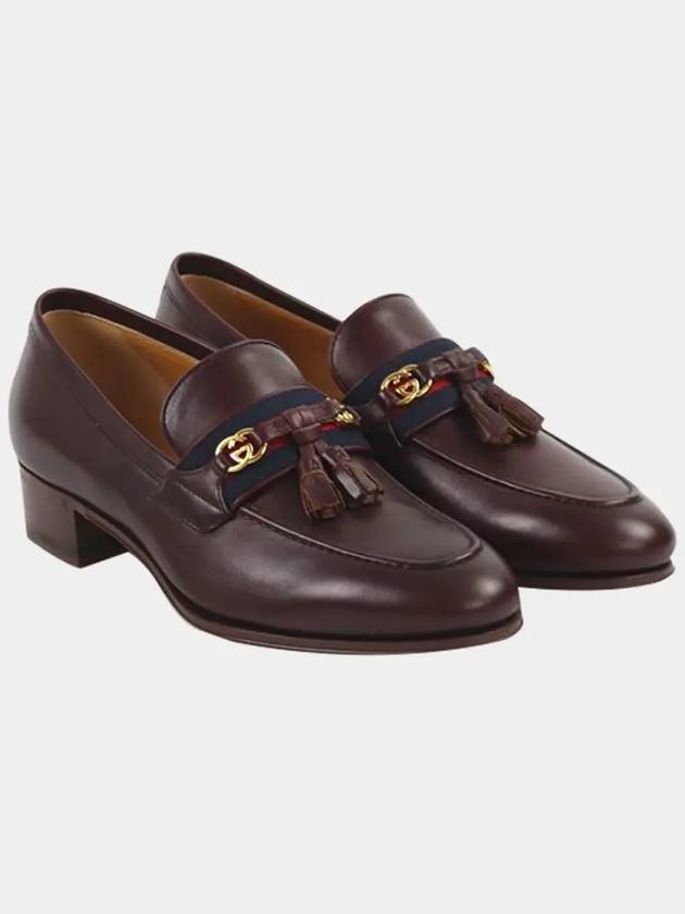 GG Interlocking Logo Web Tassel Loafer Brown - GUCCI - BALAAN 2