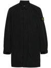 Micro Twill Compass Badge Trench Coat Black - STONE ISLAND - BALAAN 1