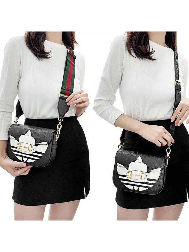 Adidas Horsebit 1955 mini cross bag black white - GUCCI - BALAAN 5