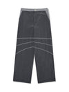 Connected PantsCharcoal Unisex Nylon Straight Pants Gray - PHOS333 - BALAAN 2