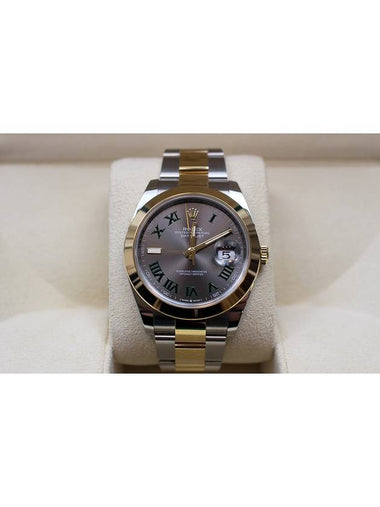 Datejust 41 Wimbledon Slate Roman Combi Yellow Gold 126303 - ROLEX - BALAAN 1