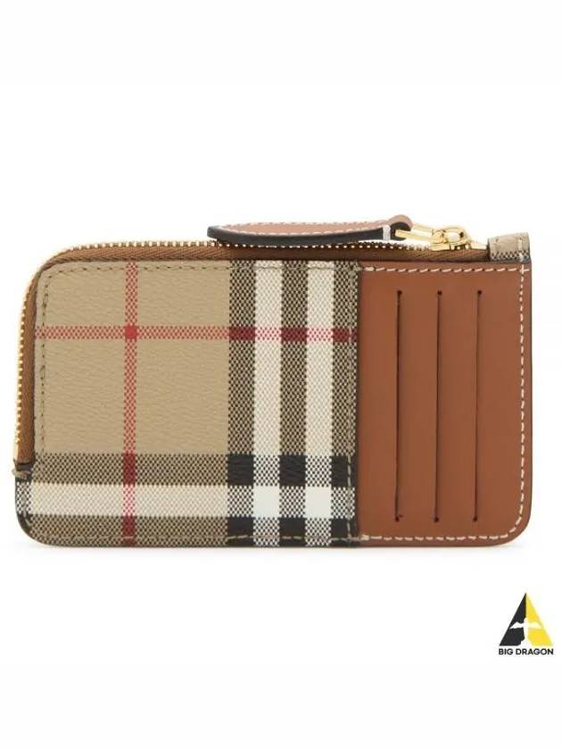 Vintage Check Zipper Card Wallet Beige - BURBERRY - BALAAN 2