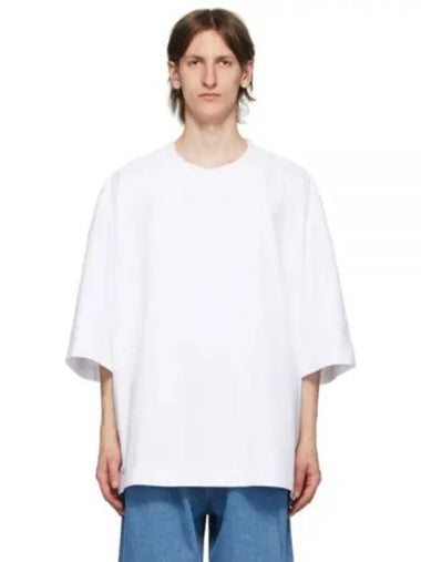 S22T60WHTJRY 001 White Oversized Cotton T Shirt - HED MAYNER - BALAAN 1