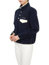 Serif Logo Buttoned Polar Cotton Sweatshirt Cream Navy - SPORTY & RICH - BALAAN 6