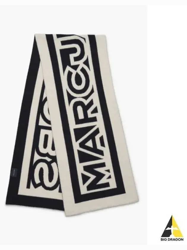 Jacquard Flock Logo Scarf IvoryBlack MBAJW23003IVX - MARC JACOBS - BALAAN 1