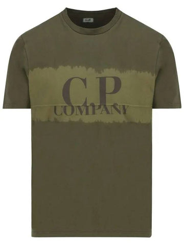 Vintage Washing Logo Cotton Short Sleeve T-Shirt Khaki - CP COMPANY - BALAAN 1