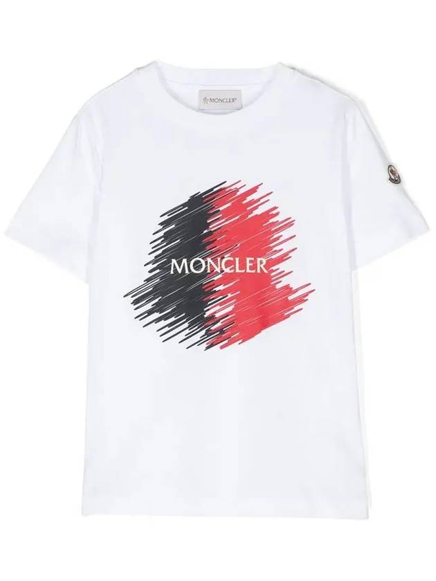 Kids Logo Print T Shirt 8C000 22 89AFV 002 - MONCLER - BALAAN 1