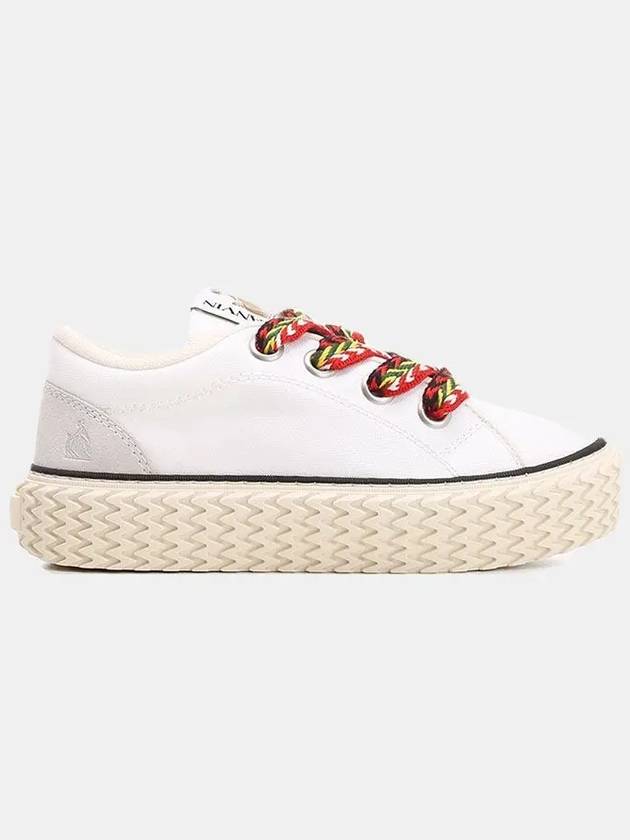 Women s Cotton Canvas Kirby White Sneakers FW SKIK01 CAN 00 - LANVIN - BALAAN 3