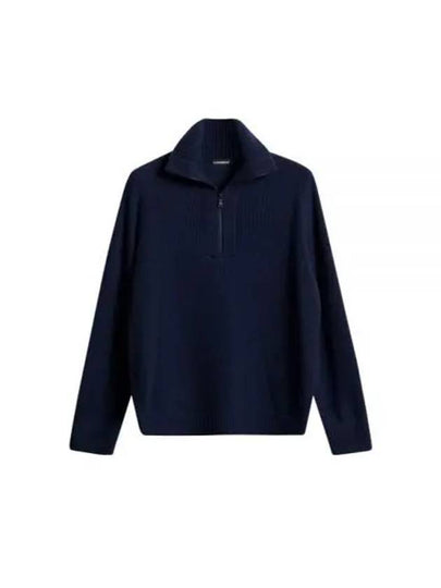 Men's Wilmer Quarter Zip-Up Knit Top Navy - J.LINDEBERG - BALAAN 2