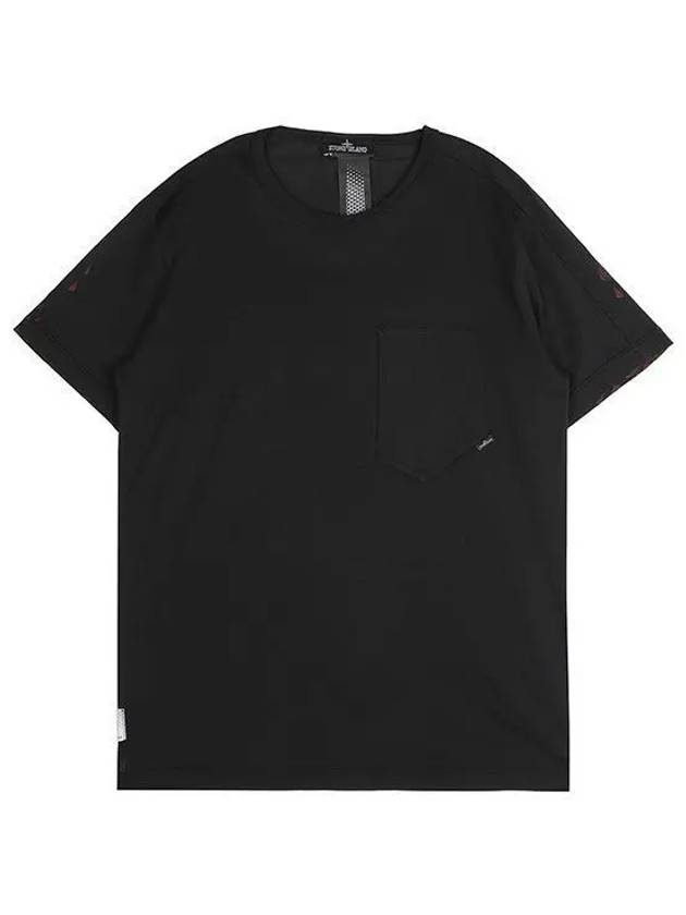 Shadow Project Back Printing Pocket Short Sleeve T-Shirt Black - STONE ISLAND - BALAAN 2