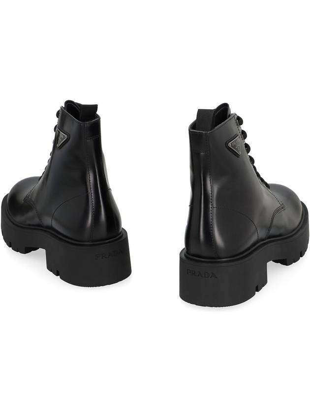 Brushed Leather Combat Boots Black - PRADA - BALAAN 5