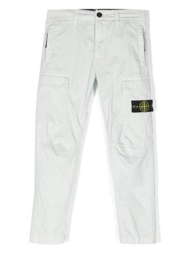 Kids Wappen Patch Cargo Straight Pants White - STONE ISLAND - BALAAN 1