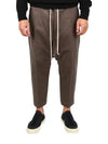 Black Drawstring Cropped Baggy Pants Brown - RICK OWENS - BALAAN.