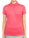 Alaya Jacquard Short Sleeve Polo Shirt Azalea - J.LINDEBERG - BALAAN 2