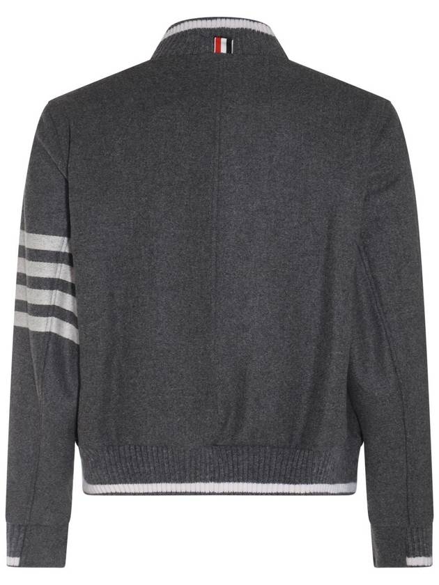 4 Bar Stripe Bomber Jacket Grey - THOM BROWNE - BALAAN 3