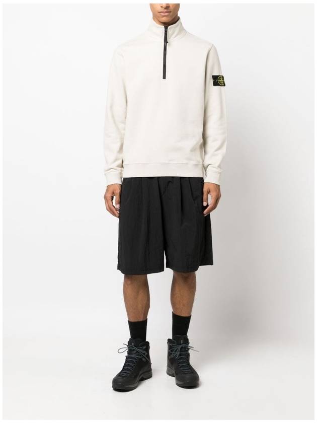 Brushed Cotton Half Zip-Up Sweatshirt Plaster - STONE ISLAND - BALAAN 3