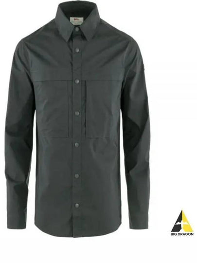 Men's Abisko Trail Long Sleeve Shirt Dark Grey - FJALL RAVEN - BALAAN 2