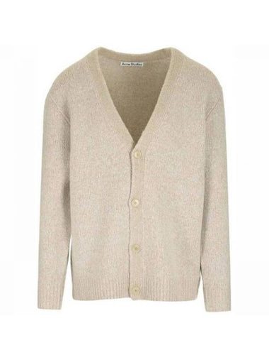 Wool Blend Cardigan Light Taupe - ACNE STUDIOS - BALAAN 1