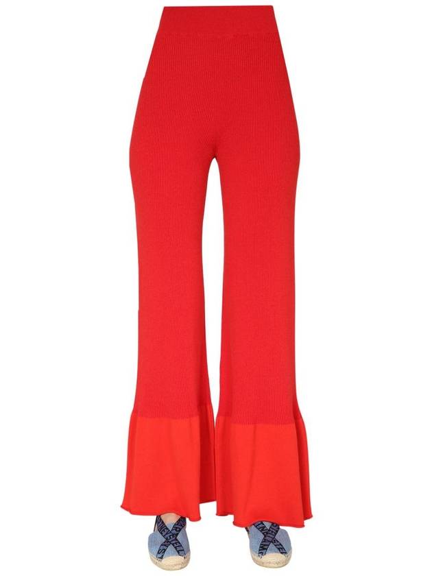 Women's Knit Flare Wide Pants Red - STELLA MCCARTNEY - BALAAN 2