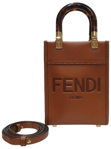 Women s 8BS051 Mini Sunshine Shopper Tote Bag Cross Strap - FENDI - BALAAN 1