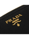 Saffiano Leather Zipper Long Wallet Black - PRADA - BALAAN 7