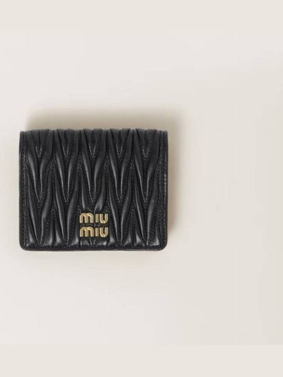 Matelasse Leather Half Wallet Black - MIU MIU - BALAAN 2