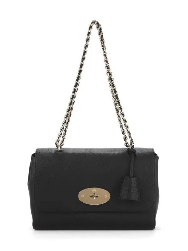 Lily Chain Medium Goat Leather Shoulder Bag Black - MULBERRY - BALAAN 4