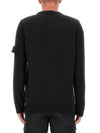 Regular Fit Crew Neck Wool Knit Top Black - STONE ISLAND - BALAAN 5