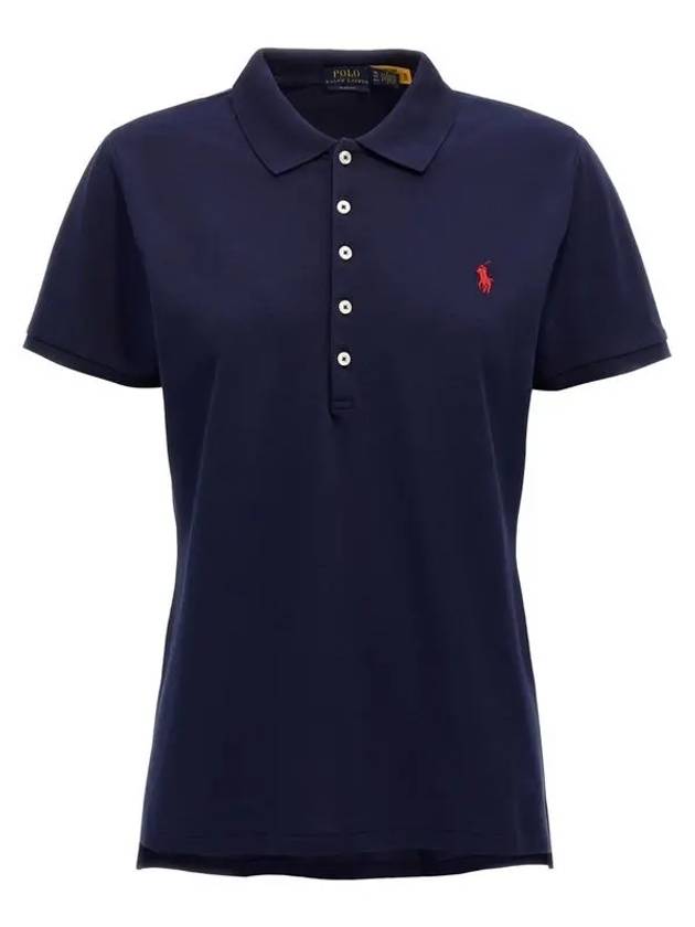 Women's Julie Embroidered Logo Short Sleeve Polo Shirt Navy - POLO RALPH LAUREN - BALAAN 2