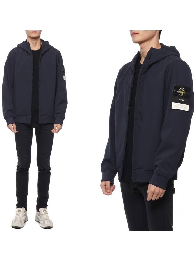 Soft Shell RE Dye Technology Hooded Jacket Navy - STONE ISLAND - BALAAN 3