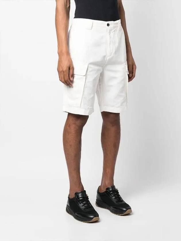 Logo Decorated Cargo Shorts White - CP COMPANY - BALAAN 5